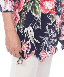 Quarter Sleeves Jostar Women's HIT V-Neck Binding Top Half Sleeve Print-313HT-QRP1-W251