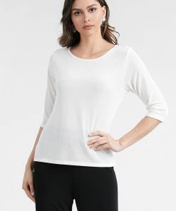 Jostar Non Iron ( Acetate ) Non Iron Quarter Sleeve Scoop Top-134AY-QRS1