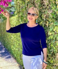 Jostar Non Iron ( Acetate ) Non Iron Quarter Sleeve Scoop Top-134AY-QRS1