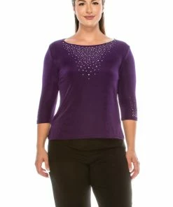 Jostar Non Iron ( Acetate ) Non Iron Image Top 3/4 Sleeve Plus, 134AY-QX-R-R077