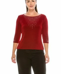 Jostar Non Iron ( Acetate ) Non Iron Image Top 3/4 Sleeve Plus, 134AY-QX-R-R077