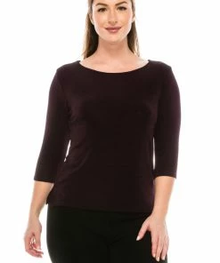 Jostar Non Iron ( Acetate ) Non Iron Quarter Sleeve Scoop Top-134AY-QRS1
