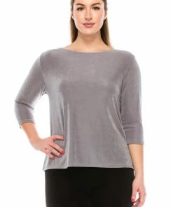 Jostar Non Iron ( Acetate ) Non Iron Quarter Sleeve Scoop Top-134AY-QRS1