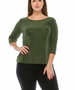 Jostar Non Iron ( Acetate ) Non Iron Quarter Sleeve Scoop Top-134AY-QRS1