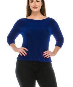 Jostar Non Iron ( Acetate ) Non Iron Quarter Sleeve Scoop Top-134AY-QRS1