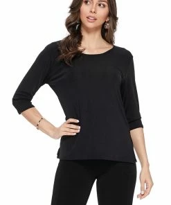 Quarter Sleeves Jostar Women's Stretch Scoop Neckline Quarter Sleeve Top-134BN-QRS1