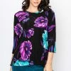 Quarter Sleeves Jostar Women's Stretchy Merrow Top Three Quarter Print-158BN-QRP1-W099