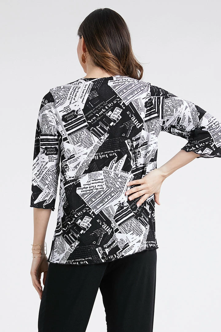 Jostar Women's Stretchy Merrow Top 3/4 Sleeve Print Plus, 158BN-QXP-W120