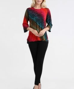 Jostar Women's Stretchy Merrow Top Three Quarter Print-158BN-QRP1-W182