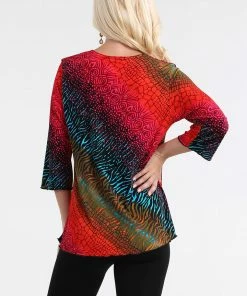 Jostar Women's Stretchy Merrow Top Three Quarter Print-158BN-QRP1-W182