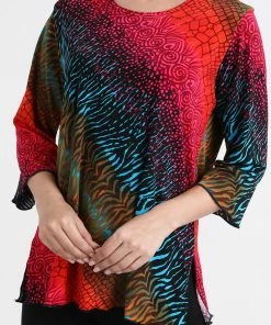 Jostar Women's Stretchy Merrow Top Three Quarter Print-158BN-QRP1-W182