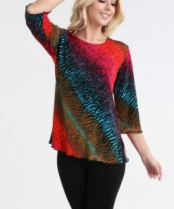 Jostar Women's Stretchy Merrow Top Three Quarter Print-158BN-QRP1-W182