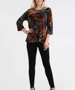 Jostar Women's Stretchy Merrow Top Three Quarter Print-158BN-QRP1-W207 Tops