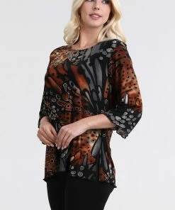 Jostar Women's Stretchy Merrow Top Three Quarter Print-158BN-QRP1-W207 Tops