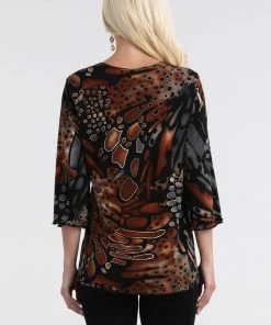 Jostar Women's Stretchy Merrow Top Three Quarter Print-158BN-QRP1-W207 Tops