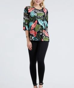 Jostar Women's Stretchy Merrow Top Three Quarter Print-158BN-QRP1-W212 Quarter Sleeves
