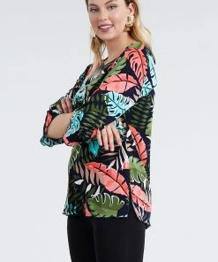 Jostar Women's Stretchy Merrow Top Three Quarter Print-158BN-QRP1-W212 Quarter Sleeves
