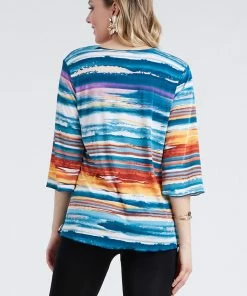 Quarter Sleeves Jostar Women's Stretchy Merrow Top Three Quarter Print-158BN-QRP1-W213