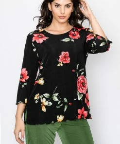 Tops Jostar Women's Stretchy Merrow Top Three Quarter Print-158BN-QRP1-W215