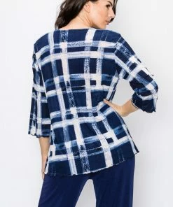 Jostar Women's Stretchy Merrow Top Three Quarter Print-158BN-QRP1-W216 Quarter Sleeves