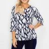 Quarter Sleeves Jostar Women's Stretchy Merrow Top Three Quarter Print-158BN-QRP1-W225