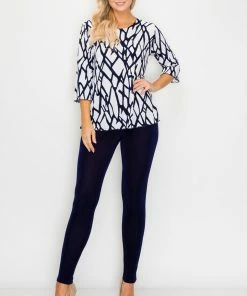 Quarter Sleeves Jostar Women's Stretchy Merrow Top Three Quarter Print-158BN-QRP1-W225