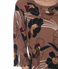 Jostar Women's Stretchy Merrow Top Three Quarter Print-158BN-QRP1-W239 Quarter Sleeves