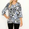 Jostar Women's Stretchy Merrow Top Three Quarter Print-158BN-QRP1-W274