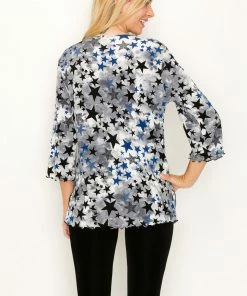 Jostar Women's Stretchy Merrow Top Three Quarter Print-158BN-QRP1-W274