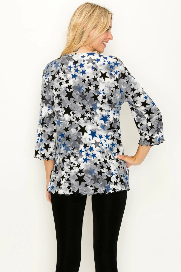 Jostar Women's Stretchy Merrow Top Three Quarter Print-158BN-QRP1-W274