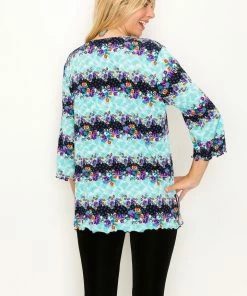 Jostar Online Jostar Women's Stretchy Merrow Top Three Quarter Print-158BN-QRP1-W276 Quarter Sleeves