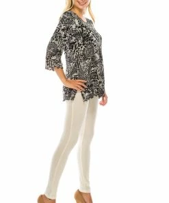 Jostar Women's Stretchy Merrow Top Three Quarter Print-158BN-QRP1-W277