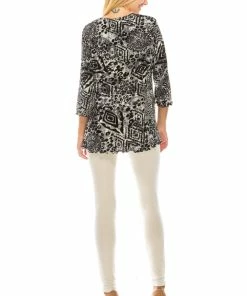 Jostar Women's Stretchy Merrow Top Three Quarter Print-158BN-QRP1-W277