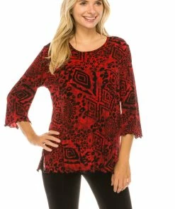 Jostar Women's Stretchy Merrow Top Three Quarter Print-158BN-QRP1-W277
