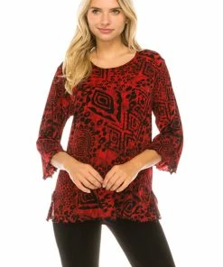 Jostar Women's Stretchy Merrow Top Three Quarter Print-158BN-QRP1-W277