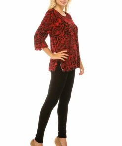 Jostar Women's Stretchy Merrow Top Three Quarter Print-158BN-QRP1-W277