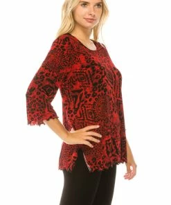 Jostar Women's Stretchy Merrow Top Three Quarter Print-158BN-QRP1-W277