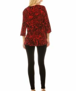 Jostar Women's Stretchy Merrow Top Three Quarter Print-158BN-QRP1-W277