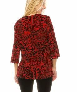 Jostar Women's Stretchy Merrow Top Three Quarter Print-158BN-QRP1-W277