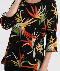 Tops Jostar Women's Stretchy Merrow Top Three Quarter Print-158BN-QRP1-W679