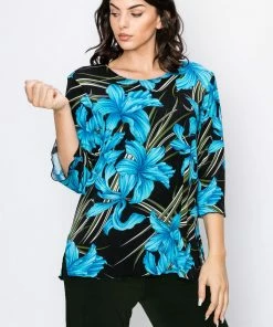 Jostar Women's Stretchy Merrow Top Three Quarter Print-158BN-QRP1-W683