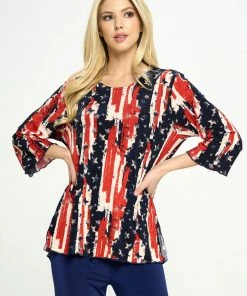 Jostar American Print Merrow Sleeve Three Quarter Sleeve-158BN-QP-W306