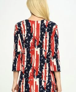 Jostar American Print Merrow Sleeve Three Quarter Sleeve-158BN-QP-W306