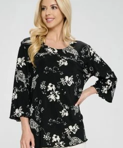 Tops Jostar Women's Stretchy Merrow Top Three Quarter Print-158BN-QRP1-W308