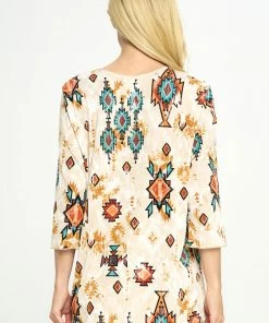 Tops Jostar Women's Stretchy Merrow Top Three Quarter Print-158BN-QRP1-W317