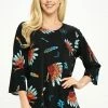 Tops Jostar Women's Stretchy Merrow Top Three Quarter Print, 158BN-QP-W321