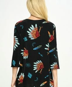 Tops Jostar Women's Stretchy Merrow Top Three Quarter Print, 158BN-QP-W321