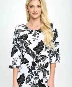 Jostar Online Stretchy Merrow Top Three Quarter Print-158BN-QRP1-W324