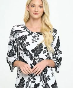 Jostar Online Stretchy Merrow Top Three Quarter Print-158BN-QRP1-W324