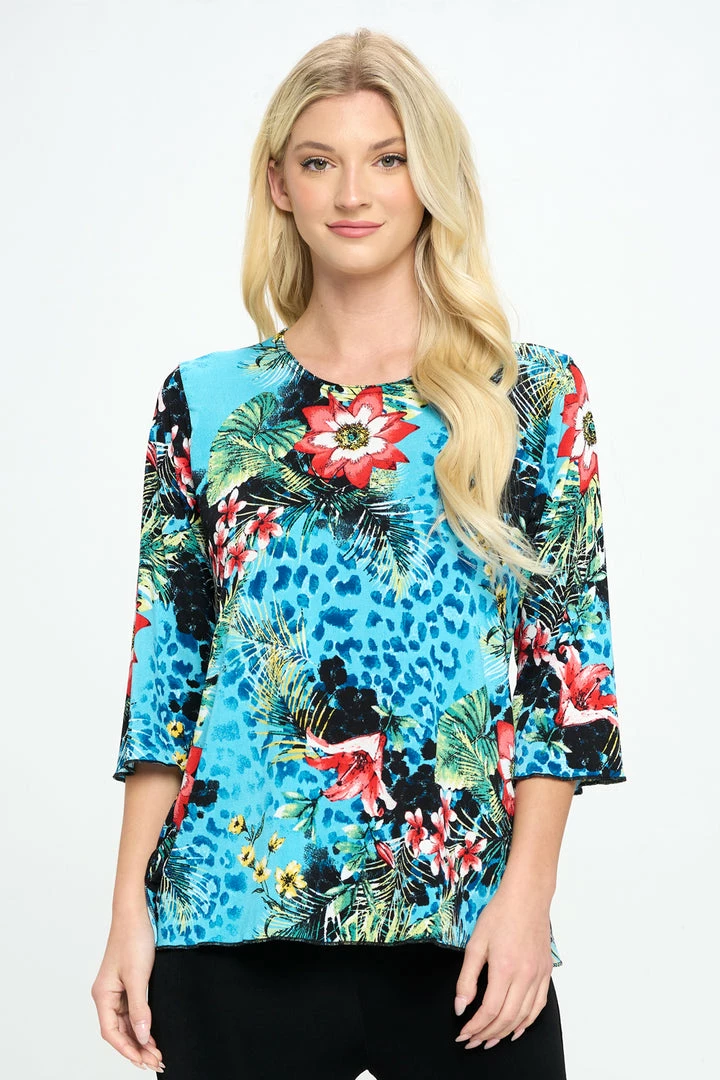 Jostar Stretchy Merrow Top Three Quarter Print-158BN-QRP1-W326 Tops